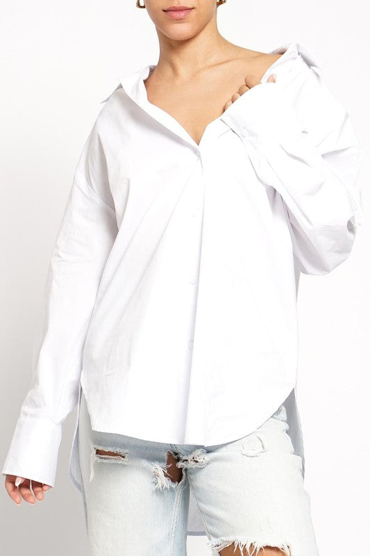 White Oversized Button Up