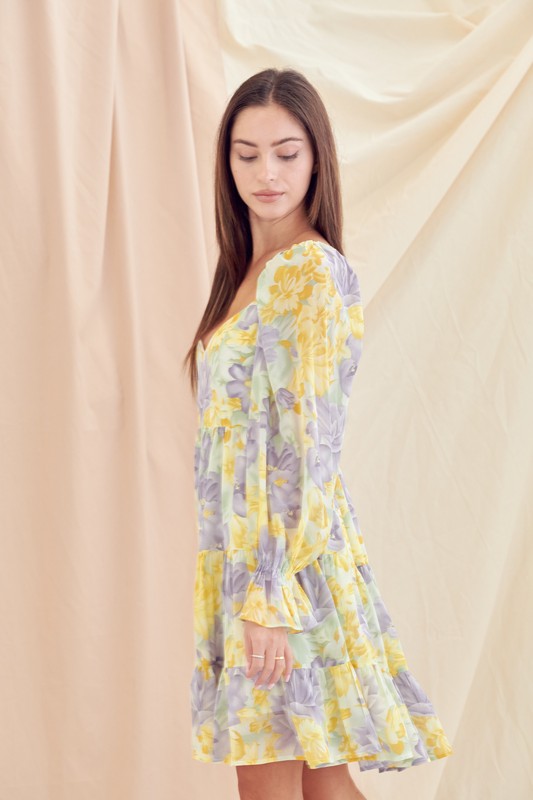 Pastels Floral Mini Dress