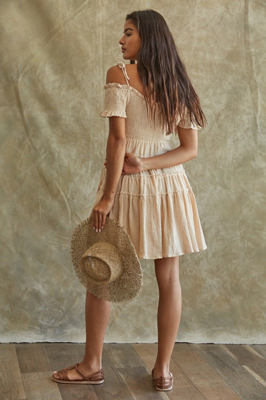 Lydia Cold Shoulder Mini Dress