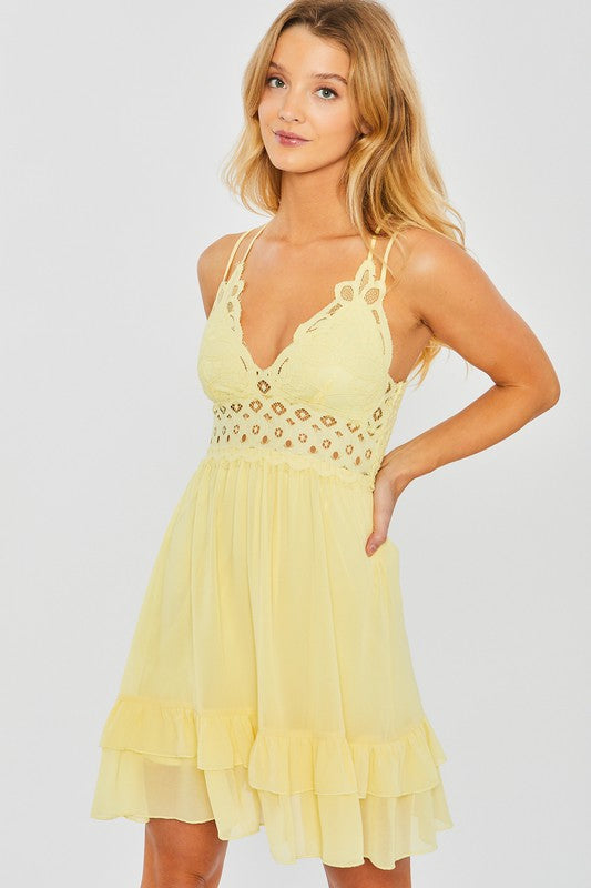 Birdie Lace Top Mini Dress