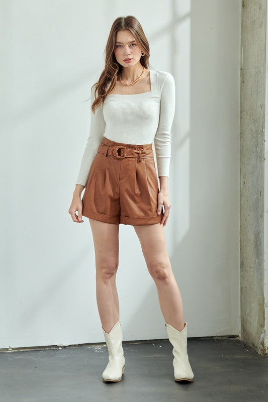 Camel Savvy Leather Short
