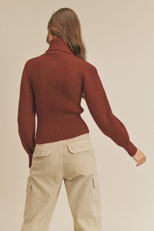 Rust Peekaboo Sweater