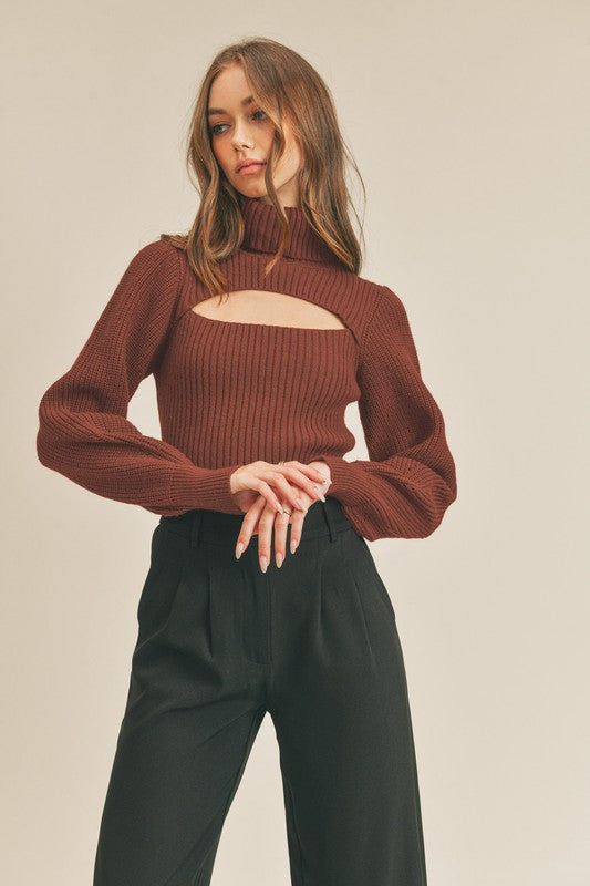Rust Peekaboo Sweater