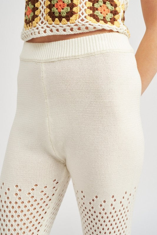 White Crochet Swim Cover Pants