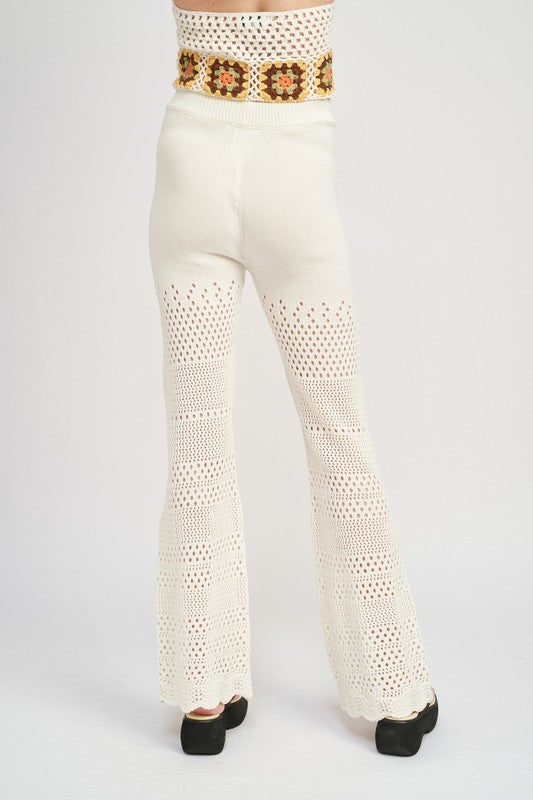White Crochet Swim Cover Pants