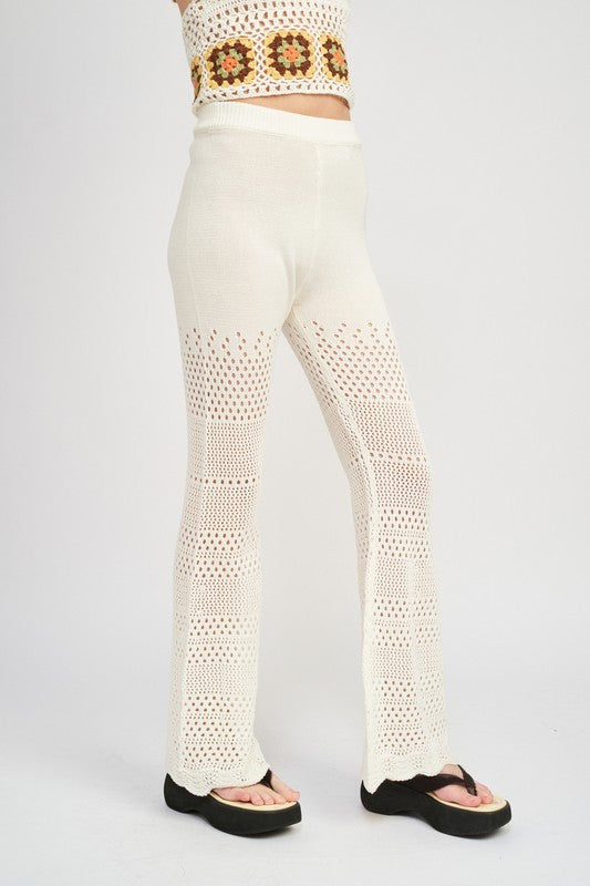 White Crochet Swim Cover Pants