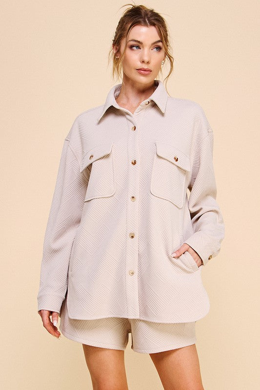 Theo Sand Quilted Short Set