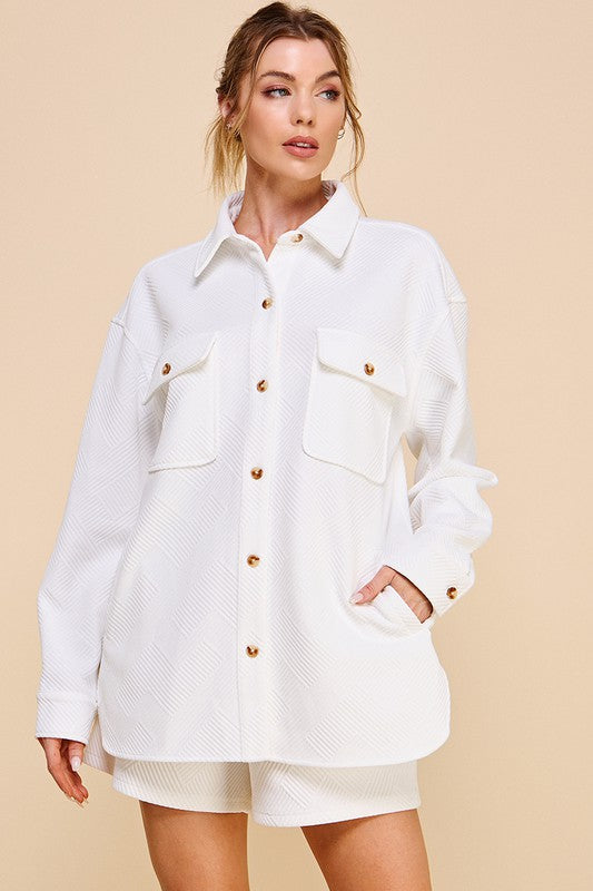 Theo White Quilted Short Set