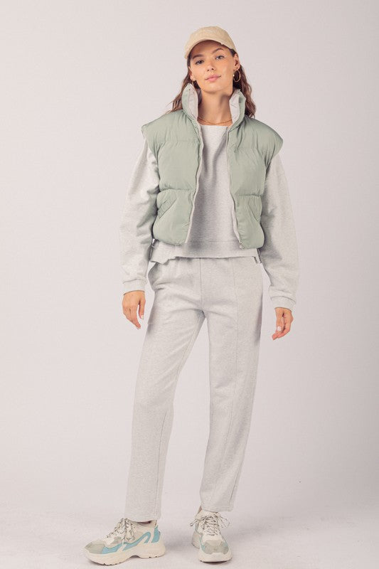 Soft Sage Puffer Vest