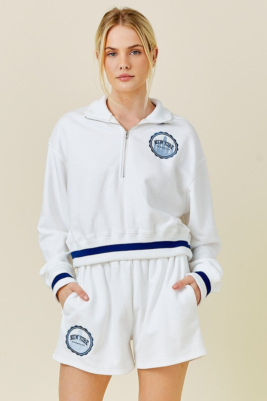 Ivory NY Embroidered Short Set