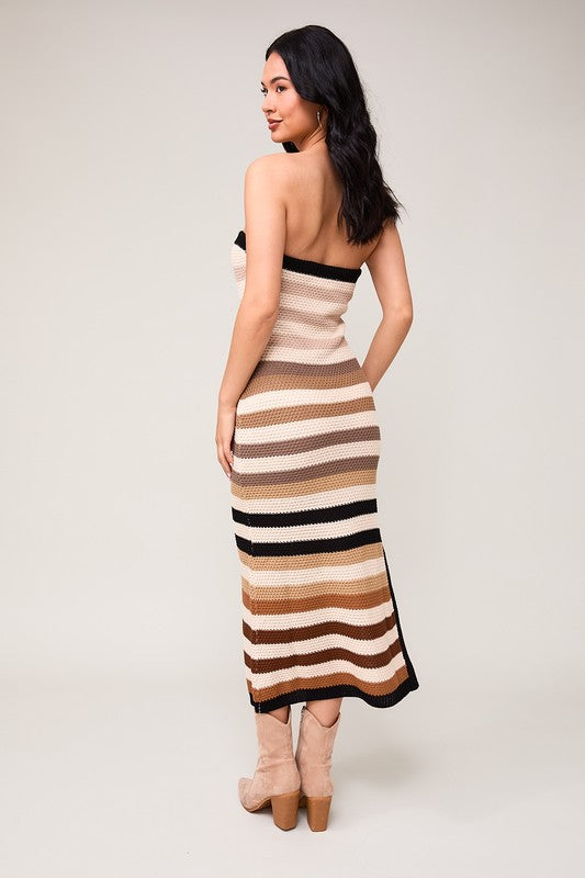 Cocoa Strapless Knit Midi Dress