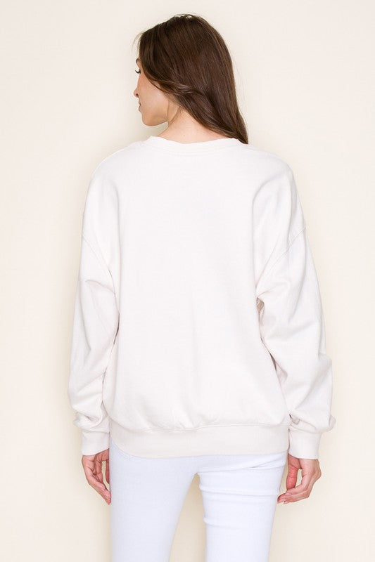 Ivory Ghosted Pullover