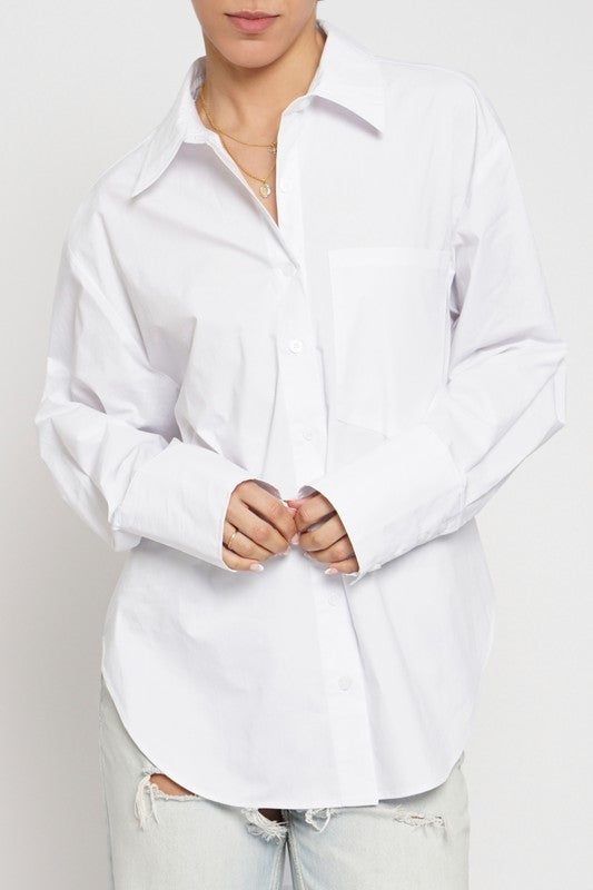White Oversized Button Up