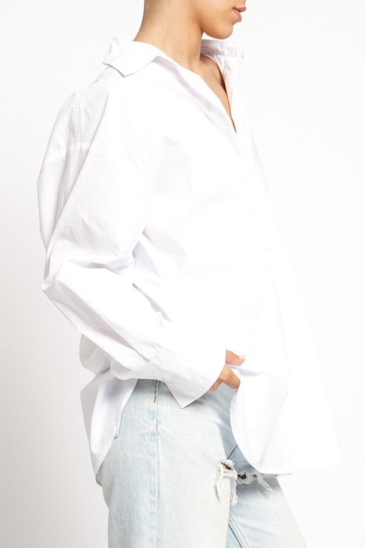 White Oversized Button Up