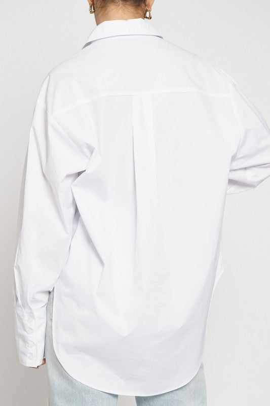 White Oversized Button Up