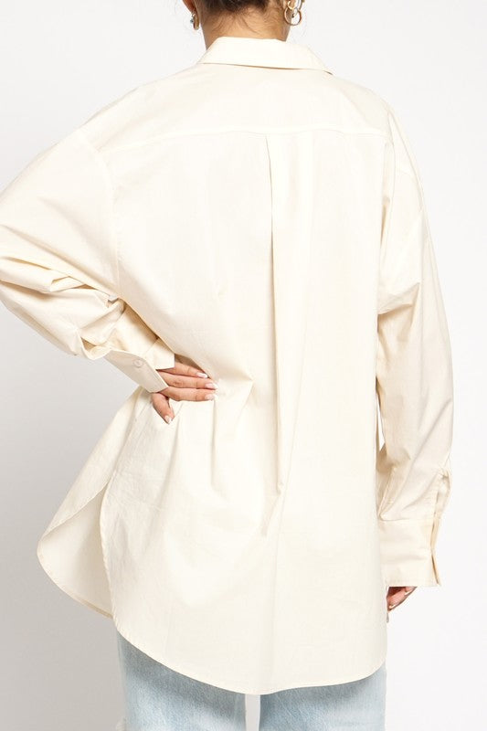 Oversized Cream Button Up