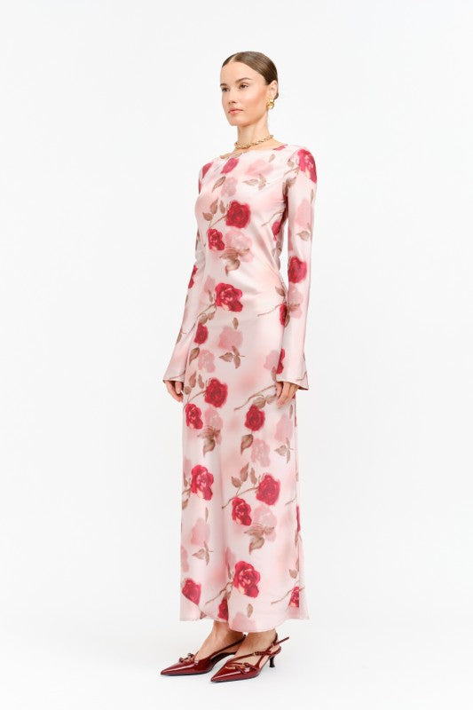 Georgie Mauve Floral LS Maxi Dress