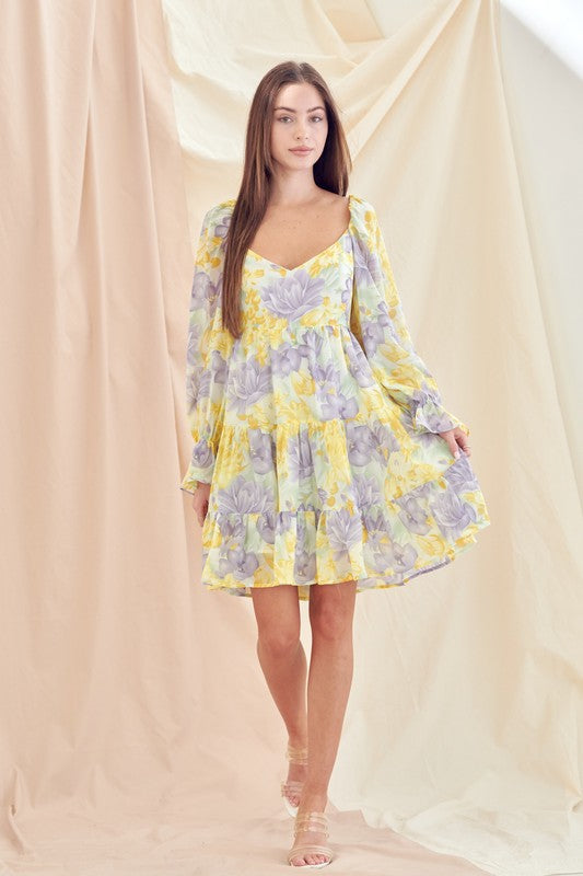 Pastels Floral Mini Dress