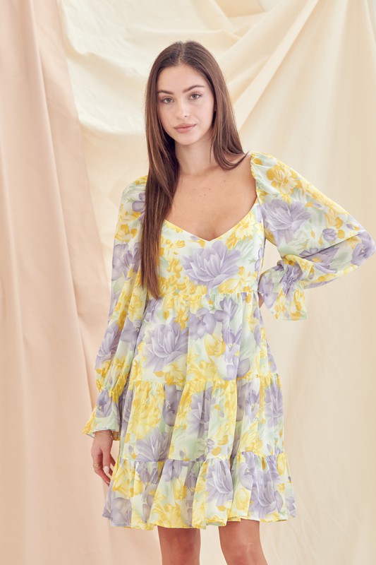 Pastels Floral Mini Dress