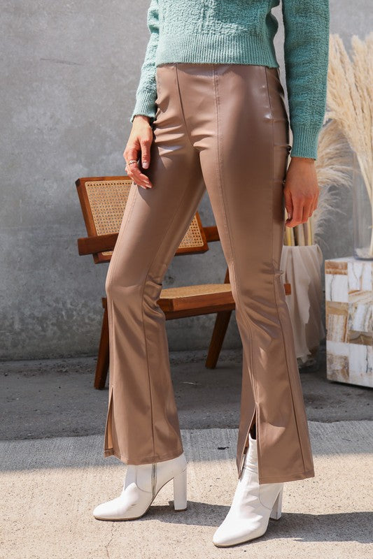 Latte Ankle Split Pants