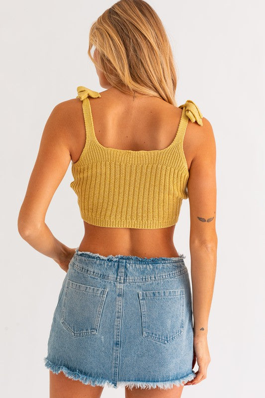 Melon Knit Crop Tank