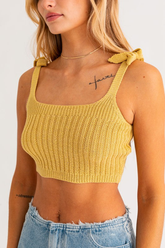 Melon Knit Crop Tank