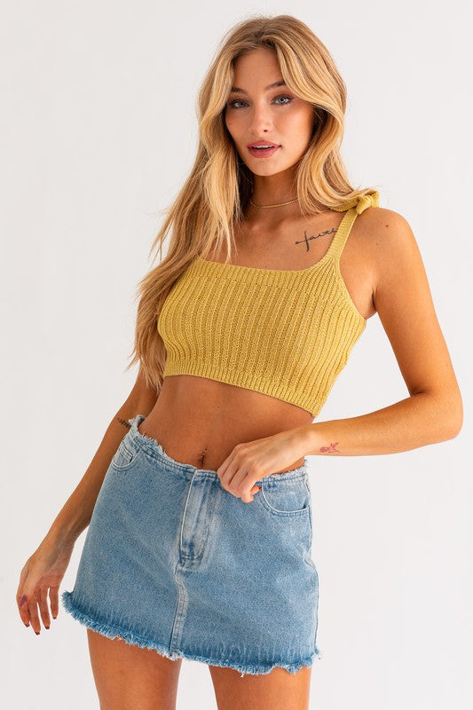 Melon Knit Crop Tank