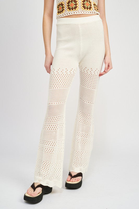 White Crochet Swim Cover Pants