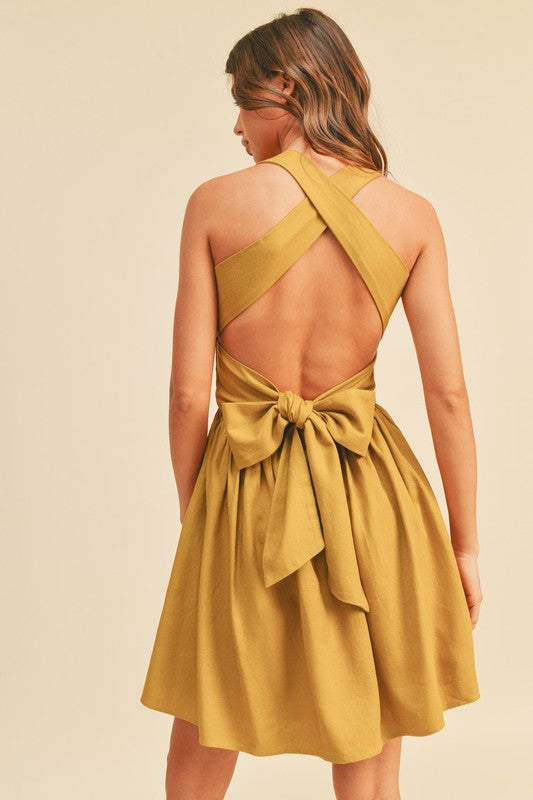 Lemongrass Smocked Mini Dress