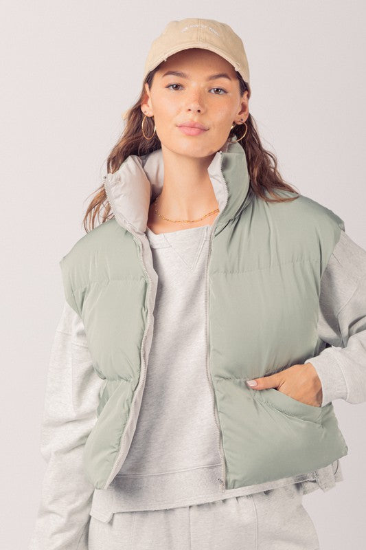 Soft Sage Puffer Vest