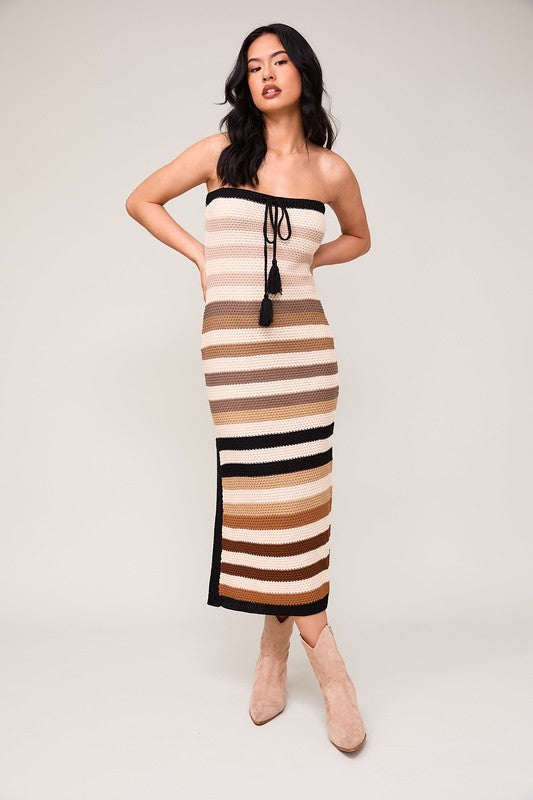 Cocoa Strapless Knit Midi Dress
