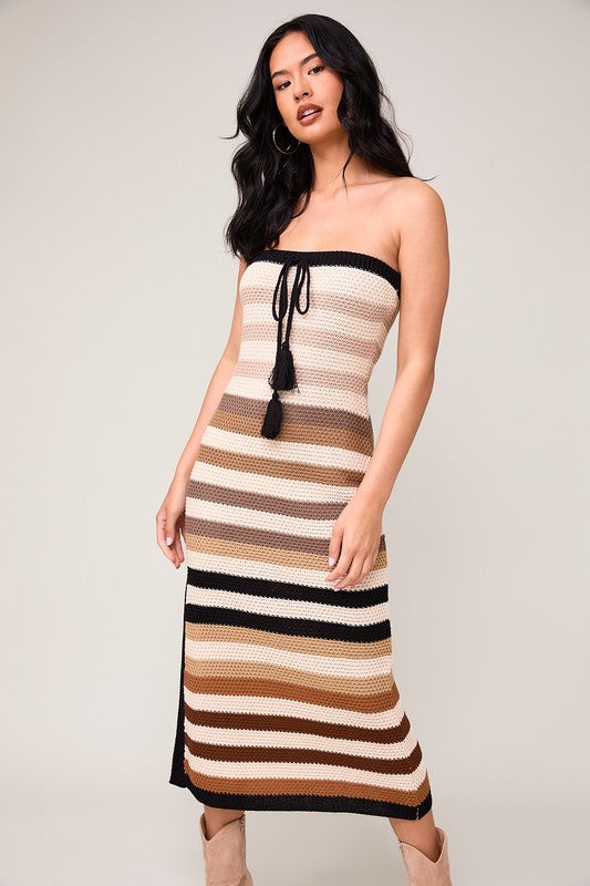 Cocoa Strapless Knit Midi Dress