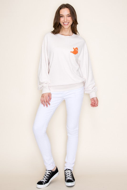 Ivory Ghosted Pullover