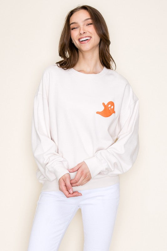 Ivory Ghosted Pullover