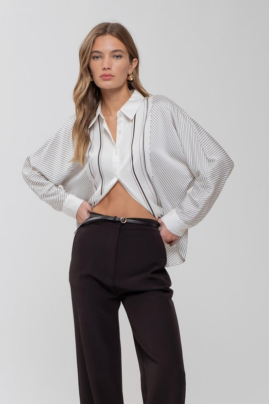 White Silvie Satin Blouse