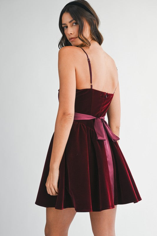 Mac Velvet Front Button Mini Dress