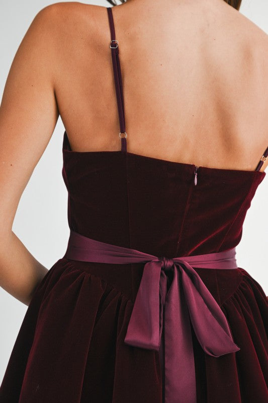 Mac Velvet Front Button Mini Dress