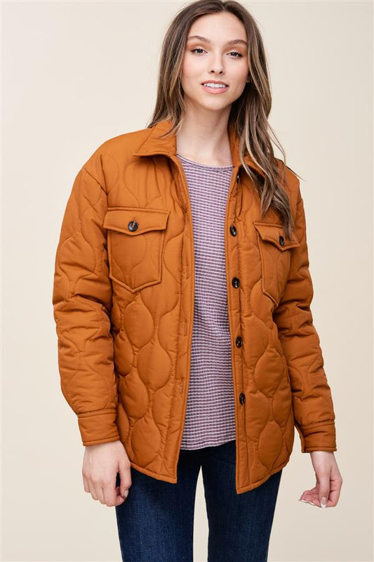 Camel Quilted Coat
