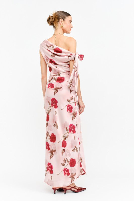 Remie Mauve Floral One Shoulder Dress