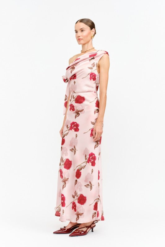 Remie Mauve Floral One Shoulder Dress