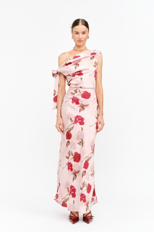 Remie Mauve Floral One Shoulder Dress